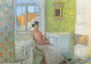 Carl Larsson Reading on the Veranda oil painting